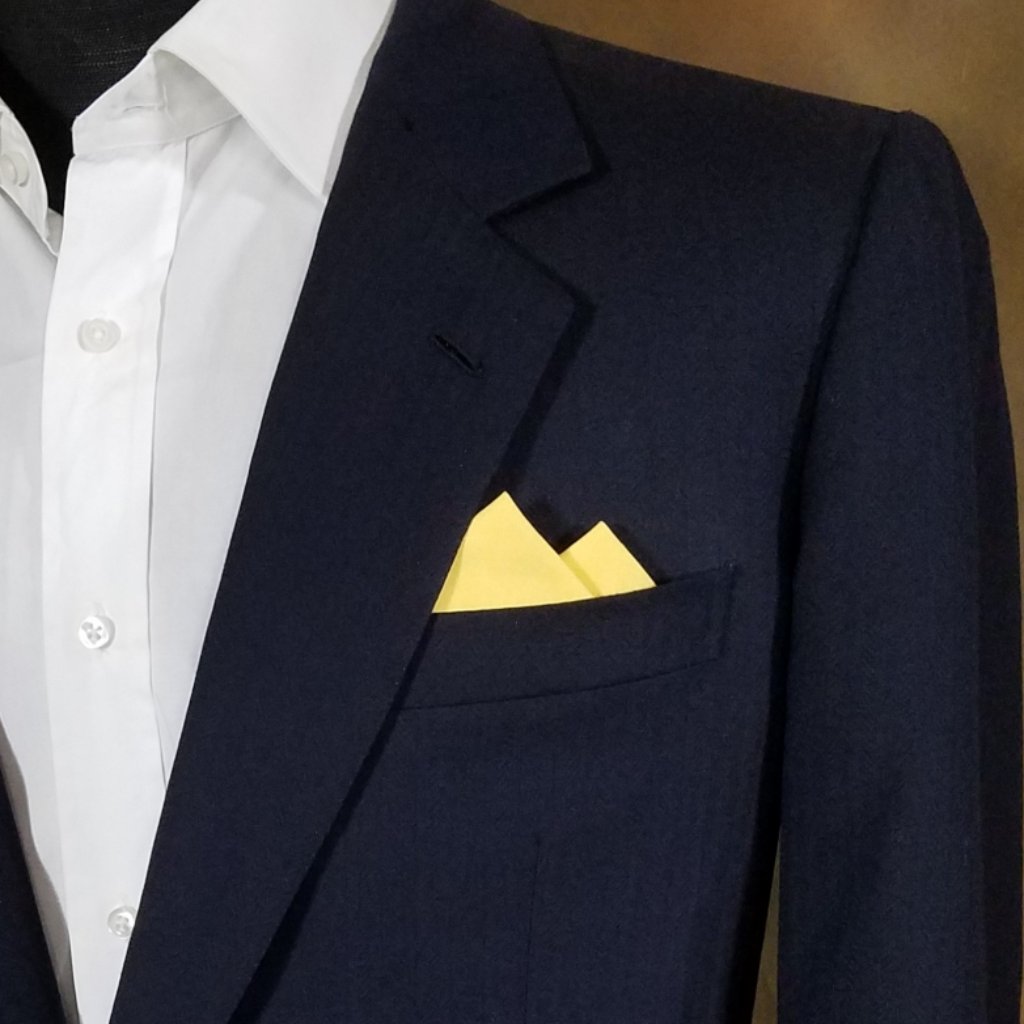New  Soft Yellow Cotton PreFolded Pocket Square Handkerchief Insert